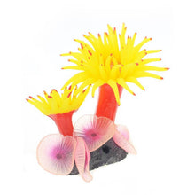 Load image into Gallery viewer, Fish Tank Aquarium Simulation Landscaping Seabed Mollusk Coral Simulation Sea Tree Silicone Ornaments, Yellow, White