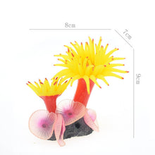 Load image into Gallery viewer, Fish Tank Aquarium Simulation Landscaping Seabed Mollusk Coral Simulation Sea Tree Silicone Ornaments, Yellow, White