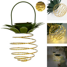 Load image into Gallery viewer, Solar Pineapple Lights Wrought Iron Lantern LED Copper Wire String Outdoor Waterproof Garden Decoration Lanterns, 24 LEDs, 60 LEDs