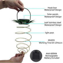 Load image into Gallery viewer, Solar Pineapple Lights Wrought Iron Lantern LED Copper Wire String Outdoor Waterproof Garden Decoration Lanterns, 24 LEDs, 60 LEDs