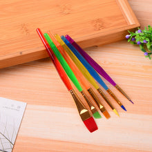 Load image into Gallery viewer, Zhu Ting Color Plastic Rod Children Paint Brush Set Gouache Watercolor Paint Brush Set, 6pcs/Set