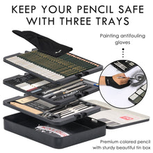 Load image into Gallery viewer, KALOUR 70 in 1  Sketch Pencil Iron Box Set Sketch Tool Set Fine Art Painting Pencil, 70 in 1 Sketch Pencil