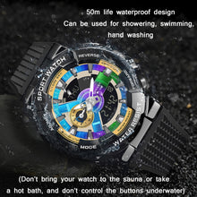 Load image into Gallery viewer, SANDA 9004 Men Symphony Dual Display Synchronous Outdoor Luminous Electronic Multifunction Watch