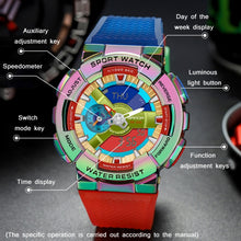 Load image into Gallery viewer, SANDA 9004 Men Symphony Dual Display Synchronous Outdoor Luminous Electronic Multifunction Watch