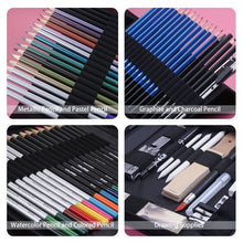 Load image into Gallery viewer, KALOLR YW-PC083  83 in 1 Portable Sketch Tool Water-Soluble Color Lead Metal Color Lead Combination Sketch Drawing Set, YW-PC083