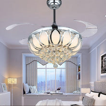Load image into Gallery viewer, Invisible Crystal Fan LED Chandelier Home Living Room Bedroom Variable Frequency Ceiling Fan Light with Remote Control, 42 inch 115 Three Colors 36W, 42 inch 116 Three Colors 36W, 42 inch 114 Three Colors 36W, 42 inch 112 Three Colors 36W              ...