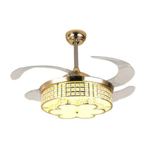 Load image into Gallery viewer, Invisible Crystal Fan LED Chandelier Home Living Room Bedroom Variable Frequency Ceiling Fan Light with Remote Control, 42 inch 115 Three Colors 36W, 42 inch 116 Three Colors 36W, 42 inch 114 Three Colors 36W, 42 inch 112 Three Colors 36W              ...