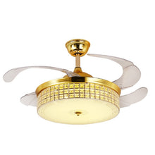 Load image into Gallery viewer, Invisible Crystal Fan LED Chandelier Home Living Room Bedroom Variable Frequency Ceiling Fan Light with Remote Control, 42 inch 115 Three Colors 36W, 42 inch 116 Three Colors 36W, 42 inch 114 Three Colors 36W, 42 inch 112 Three Colors 36W              ...