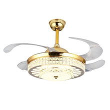 Load image into Gallery viewer, Invisible Crystal Fan LED Chandelier Home Living Room Bedroom Variable Frequency Ceiling Fan Light with Remote Control, 42 inch 115 Three Colors 36W, 42 inch 116 Three Colors 36W, 42 inch 114 Three Colors 36W, 42 inch 112 Three Colors 36W              ...