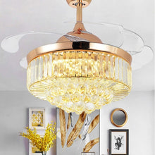 Load image into Gallery viewer, Invisible Crystal Fan LED Chandelier Home Living Room Bedroom Variable Frequency Ceiling Fan Light with Remote Control, 42 inch 115 Three Colors 36W, 42 inch 116 Three Colors 36W, 42 inch 114 Three Colors 36W, 42 inch 112 Three Colors 36W              ...