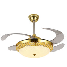 Load image into Gallery viewer, Invisible Crystal Fan LED Chandelier Home Living Room Bedroom Variable Frequency Ceiling Fan Light with Remote Control, 42 inch 115 Three Colors 36W, 42 inch 116 Three Colors 36W, 42 inch 114 Three Colors 36W, 42 inch 112 Three Colors 36W              ...