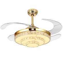 Load image into Gallery viewer, Invisible Crystal Fan LED Chandelier Home Living Room Bedroom Variable Frequency Ceiling Fan Light with Remote Control, 42 inch 115 Three Colors 36W, 42 inch 116 Three Colors 36W, 42 inch 114 Three Colors 36W, 42 inch 112 Three Colors 36W              ...