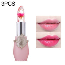Load image into Gallery viewer, Transparent Changed Color Moisturizer Jelly Flower Long-lasting Lipbalm, light pink, rose red, deep red, yellow, light green, purple
