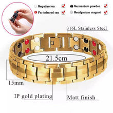 Load image into Gallery viewer, Double Row Magnet Magnetic Therapy Bracelet For Men, Colour: Bronze Full Magnet, Black, White, Gold, Black Full Magnet, Bronze Full Magnet