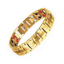 Load image into Gallery viewer, Double Row Magnet Magnetic Therapy Bracelet For Men, Colour: Bronze Full Magnet, Black, White, Gold, Black Full Magnet, Bronze Full Magnet