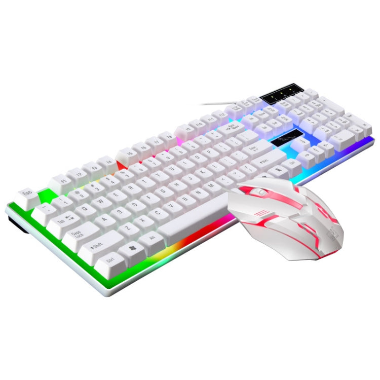 ZGB G21B Colorful Glow USB Wired Keyboard Mouse Set, White, Black