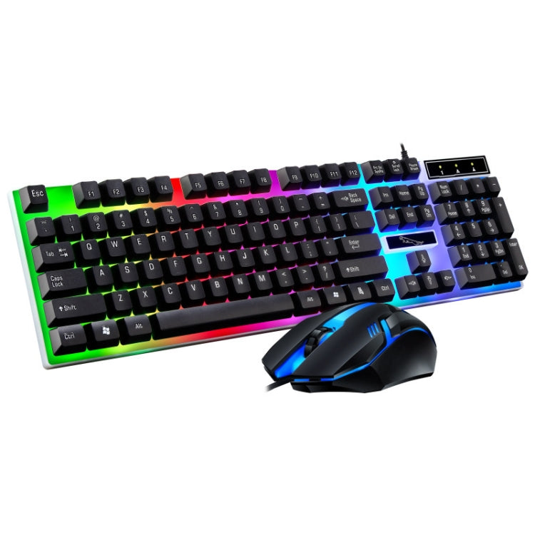 ZGB G21B Colorful Glow USB Wired Keyboard Mouse Set, White, Black