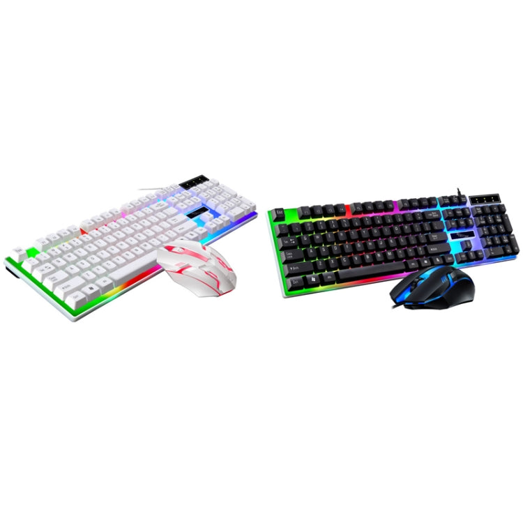 ZGB G21B Colorful Glow USB Wired Keyboard Mouse Set, White, Black