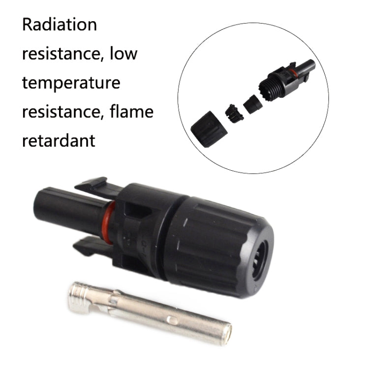 10 Sets MC4 Solar Photovoltaic Connector Waterproof Flame-Retardant Socket, MC4