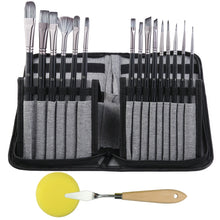 Load image into Gallery viewer, 17 in 1 Acrylic Paint Brush Multi-Purpose Nylon Wool Watercolor Paint Brush Art Painting Material Qith Canvas Painting Bag, 17 in 1