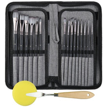 Load image into Gallery viewer, 17 in 1 Acrylic Paint Brush Multi-Purpose Nylon Wool Watercolor Paint Brush Art Painting Material Qith Canvas Painting Bag, 17 in 1