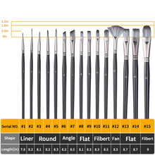 Load image into Gallery viewer, 17 in 1 Acrylic Paint Brush Multi-Purpose Nylon Wool Watercolor Paint Brush Art Painting Material Qith Canvas Painting Bag, 17 in 1