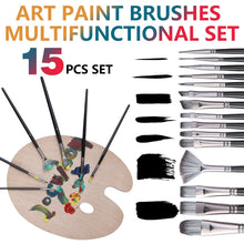 Load image into Gallery viewer, 17 in 1 Acrylic Paint Brush Multi-Purpose Nylon Wool Watercolor Paint Brush Art Painting Material Qith Canvas Painting Bag, 17 in 1