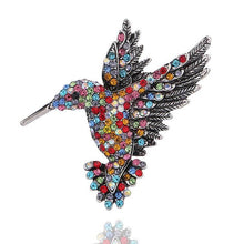 Load image into Gallery viewer, Inlaid Bee Bird Brooch Personality Clothing Pins Scarf Buckle, Colorful, Blue, Gold, Red Diamond, Blue Diamond