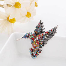 Load image into Gallery viewer, Inlaid Bee Bird Brooch Personality Clothing Pins Scarf Buckle, Colorful, Blue, Gold, Red Diamond, Blue Diamond