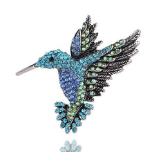 Load image into Gallery viewer, Inlaid Bee Bird Brooch Personality Clothing Pins Scarf Buckle, Colorful, Blue, Gold, Red Diamond, Blue Diamond