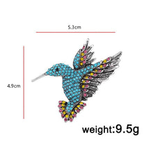 Load image into Gallery viewer, Inlaid Bee Bird Brooch Personality Clothing Pins Scarf Buckle, Colorful, Blue, Gold, Red Diamond, Blue Diamond