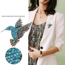 Load image into Gallery viewer, Inlaid Bee Bird Brooch Personality Clothing Pins Scarf Buckle, Colorful, Blue, Gold, Red Diamond, Blue Diamond