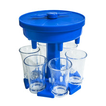 Load image into Gallery viewer, 6 Cups Wine Dispenser Automatic Diversion Wine Pourer With Game Turntable, Style:, Round Pink with Transparent Cup, Round Pink with Color Cup, Round Blue with Transparent Cup, Round Blue with Color Cup, Round Gray with Transparent Cup                  ...