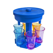 Load image into Gallery viewer, 6 Cups Wine Dispenser Automatic Diversion Wine Pourer With Game Turntable, Style:, Round Pink with Transparent Cup, Round Pink with Color Cup, Round Blue with Transparent Cup, Round Blue with Color Cup, Round Gray with Transparent Cup                  ...