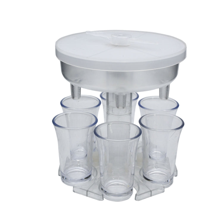 6 Cups Wine Dispenser Automatic Diversion Wine Pourer With Game Turntable, Style:, Round Pink with Transparent Cup, Round Pink with Color Cup, Round Blue with Transparent Cup, Round Blue with Color Cup, Round Gray with Transparent Cup                  ...