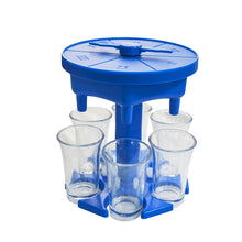 Load image into Gallery viewer, 6 Cups Wine Dispenser Automatic Diversion Wine Pourer With Game Turntable, Style:, Round Pink with Transparent Cup, Round Pink with Color Cup, Round Blue with Transparent Cup, Round Blue with Color Cup, Round Gray with Transparent Cup                  ...