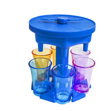 Load image into Gallery viewer, 6 Cups Wine Dispenser Automatic Diversion Wine Pourer With Game Turntable, Style:, Round Pink with Transparent Cup, Round Pink with Color Cup, Round Blue with Transparent Cup, Round Blue with Color Cup, Round Gray with Transparent Cup                  ...