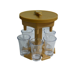 Load image into Gallery viewer, 6 Cups Wine Dispenser Automatic Diversion Wine Pourer With Game Turntable, Style:, Round Pink with Transparent Cup, Round Pink with Color Cup, Round Blue with Transparent Cup, Round Blue with Color Cup, Round Gray with Transparent Cup                  ...