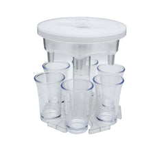 Load image into Gallery viewer, 6 Cups Wine Dispenser Automatic Diversion Wine Pourer With Game Turntable, Style:, Round Pink with Transparent Cup, Round Pink with Color Cup, Round Blue with Transparent Cup, Round Blue with Color Cup, Round Gray with Transparent Cup                  ...