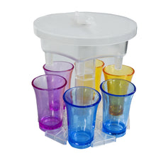 Load image into Gallery viewer, 6 Cups Wine Dispenser Automatic Diversion Wine Pourer With Game Turntable, Style:, Round Pink with Transparent Cup, Round Pink with Color Cup, Round Blue with Transparent Cup, Round Blue with Color Cup, Round Gray with Transparent Cup                  ...