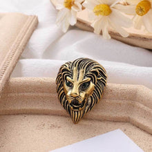 Load image into Gallery viewer, Personality Creative Lion Brooches Retro Alloy Animal Badge Coat Suit Chest Blossom, Lion(Silver), Lion(Golden)