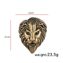 Load image into Gallery viewer, Personality Creative Lion Brooches Retro Alloy Animal Badge Coat Suit Chest Blossom, Lion(Silver), Lion(Golden)