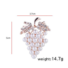 Load image into Gallery viewer, Diamond Grape Brooches Wild Pearl Pin Female Clothes Jewelry, Grape