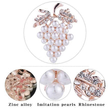 Load image into Gallery viewer, Diamond Grape Brooches Wild Pearl Pin Female Clothes Jewelry, Grape