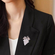 Load image into Gallery viewer, Diamond Grape Brooches Wild Pearl Pin Female Clothes Jewelry, Grape