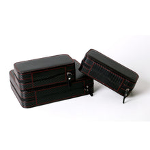 Load image into Gallery viewer, PU Leather Full Carbon Fiber Zipper Watch Bag Watch Storage Display Box, Style:, 02 Watch Position, 04 Watch Position, 08 Watch Position Carbon Fiber