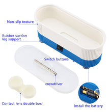 Load image into Gallery viewer, 3 in 1 Glasses Cleaning Machine Small Contact Lens Glasses Jewelry Watch Cleaner, Pink, Blue
