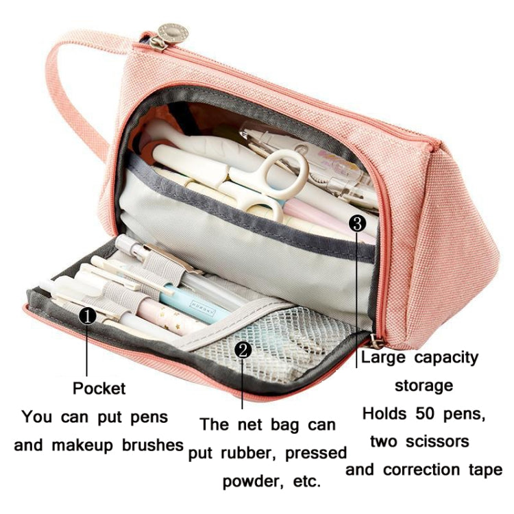 Angoo Large Capacity Pencil Case Cute Canvas Stationery Bag, Black White In The Palm, Fairy Plaid, Pink, Ink, Moon White, Qingtian, Begonia, Scottish Plaid, Gentle Breeze, Daisy, Dawn, Cherry Pink, Blue Gray, Ink Painting, Blue Sea Legend, Youth Call  ...