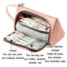 Load image into Gallery viewer, Angoo Large Capacity Pencil Case Cute Canvas Stationery Bag, Black White In The Palm, Fairy Plaid, Pink, Ink, Moon White, Qingtian, Begonia, Scottish Plaid, Gentle Breeze, Daisy, Dawn, Cherry Pink, Blue Gray, Ink Painting, Blue Sea Legend, Youth Call  ...