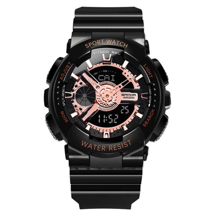 SANDA Outdoor Leisure Waterproof Multifunctional Luminous Electronic Watch